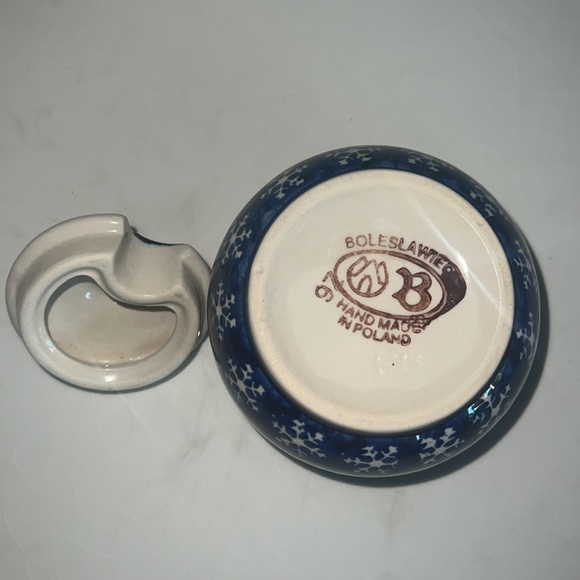 Boleslawiec Sugar Bowl with Snowflake Pattern - Picture 7 of 8
